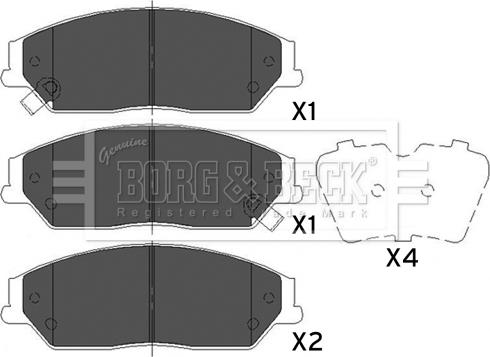 Borg & Beck BBP2493 - Kit de plaquettes de frein, frein à disque cwaw.fr