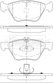 Borg & Beck BBP2488 - Kit de plaquettes de frein, frein à disque cwaw.fr