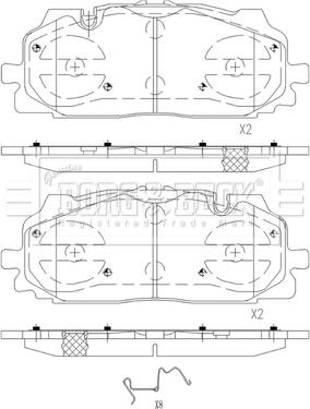 Borg & Beck BBP2595 - Kit de plaquettes de frein, frein à disque cwaw.fr