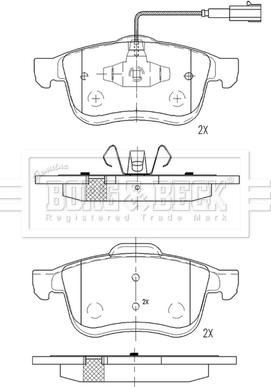 Borg & Beck BBP2558 - Kit de plaquettes de frein, frein à disque cwaw.fr