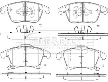 Borg & Beck BBP2564 - Kit de plaquettes de frein, frein à disque cwaw.fr