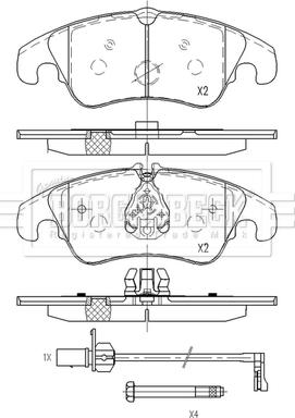 Borg & Beck BBP2565 - Kit de plaquettes de frein, frein à disque cwaw.fr