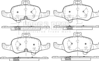 Borg & Beck BBP2589 - Kit de plaquettes de frein, frein à disque cwaw.fr