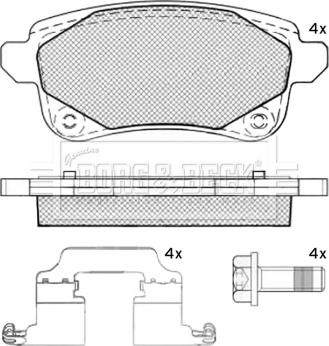 Borg & Beck BBP2539 - Kit de plaquettes de frein, frein à disque cwaw.fr