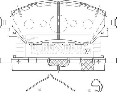 Borg & Beck BBP2570 - Kit de plaquettes de frein, frein à disque cwaw.fr