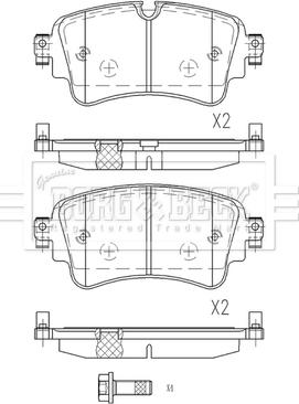 Borg & Beck BBP2577 - Kit de plaquettes de frein, frein à disque cwaw.fr