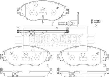 Borg & Beck BBP2605 - Kit de plaquettes de frein, frein à disque cwaw.fr