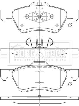 Borg & Beck BBP2608 - Kit de plaquettes de frein, frein à disque cwaw.fr