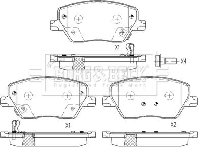 Borg & Beck BBP2603 - Kit de plaquettes de frein, frein à disque cwaw.fr