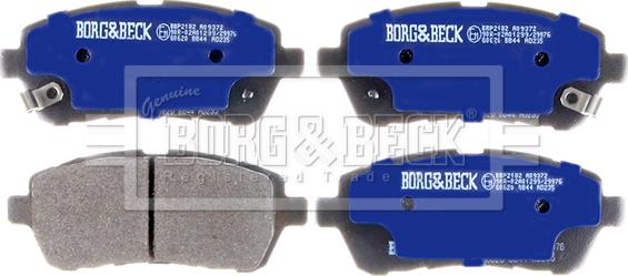 Borg & Beck BBP2182 - Kit de plaquettes de frein, frein à disque cwaw.fr