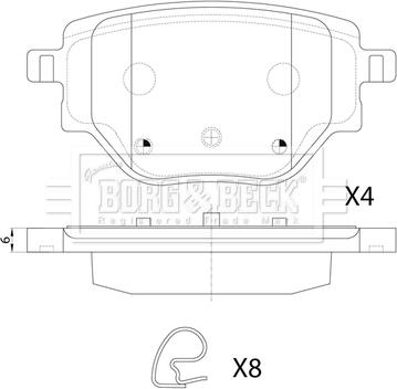 Borg & Beck BBP2880 - Kit de plaquettes de frein, frein à disque cwaw.fr