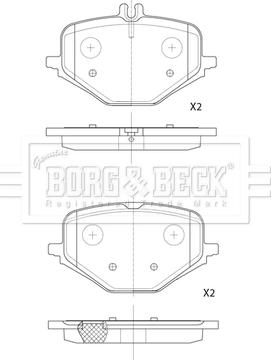 Borg & Beck BBP2888 - Kit de plaquettes de frein, frein à disque cwaw.fr