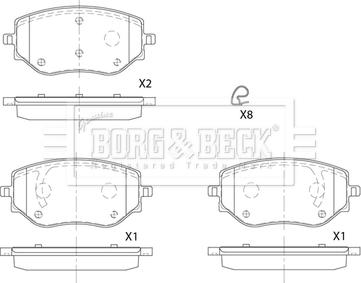 Borg & Beck BBP2887 - Kit de plaquettes de frein, frein à disque cwaw.fr