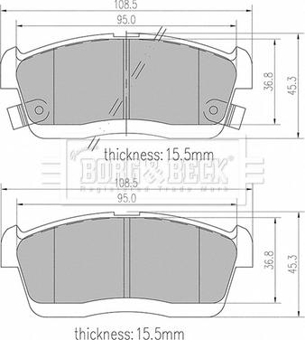 Borg & Beck BBP2384 - Kit de plaquettes de frein, frein à disque cwaw.fr