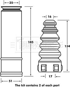 Borg & Beck BPK7091 - Kit de protection contre la poussière, amortisseur cwaw.fr