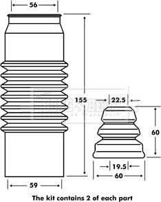 Borg & Beck BPK7093 - Kit de protection contre la poussière, amortisseur cwaw.fr