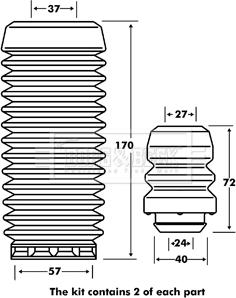 Borg & Beck BPK7051 - Kit de protection contre la poussière, amortisseur cwaw.fr