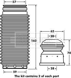 Borg & Beck BPK7053 - Kit de protection contre la poussière, amortisseur cwaw.fr
