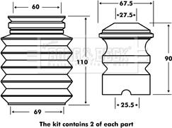 Borg & Beck BPK7009 - Kit de protection contre la poussière, amortisseur cwaw.fr