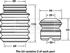 Borg & Beck BPK7010 - Kit de protection contre la poussière, amortisseur cwaw.fr