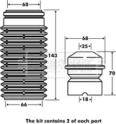 Borg & Beck BPK7033 - Kit de protection contre la poussière, amortisseur cwaw.fr