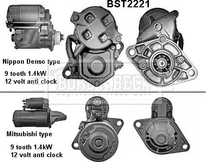 Borg & Beck BST2221 - Démarreur cwaw.fr