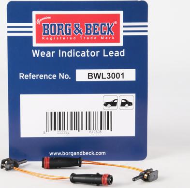 Borg & Beck BWL3001 - Contact d'avertissement, usure des plaquettes de frein cwaw.fr