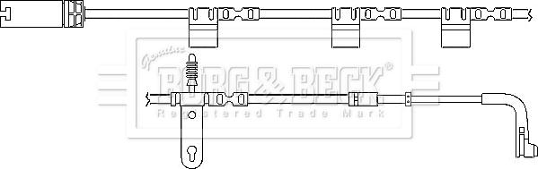 Borg & Beck BWL3028 - Contact d'avertissement, usure des plaquettes de frein cwaw.fr