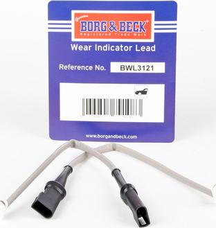 Borg & Beck BWL3121 - Contact d'avertissement, usure des plaquettes de frein cwaw.fr