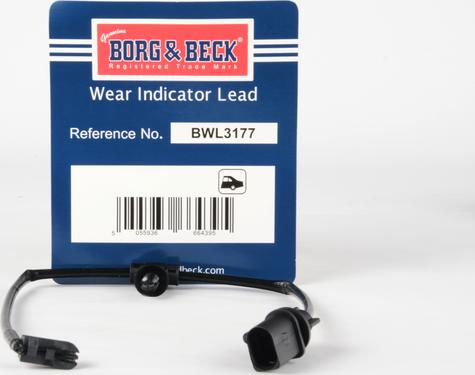 Borg & Beck BWL3177 - Contact d'avertissement, usure des plaquettes de frein cwaw.fr