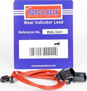 Borg & Beck BWL3241 - Contact d'avertissement, usure des plaquettes de frein cwaw.fr