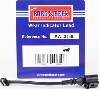 Borg & Beck BWL3248 - Contact d'avertissement, usure des plaquettes de frein cwaw.fr