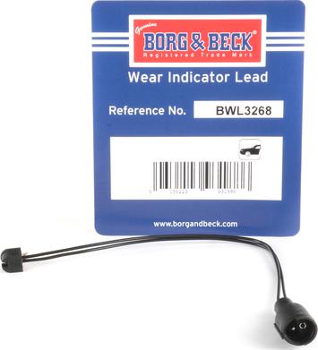 Borg & Beck BWL3268 - Contact d'avertissement, usure des plaquettes de frein cwaw.fr