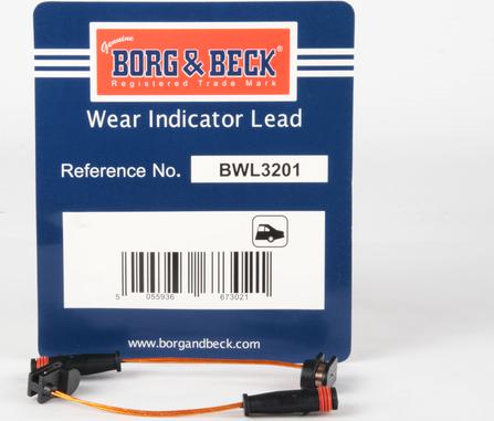 Borg & Beck BWL3201 - Contact d'avertissement, usure des plaquettes de frein cwaw.fr