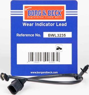 Borg & Beck BWL3235 - Contact d'avertissement, usure des plaquettes de frein cwaw.fr