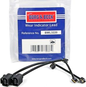 Borg & Beck BWL3220 - Contact d'avertissement, usure des plaquettes de frein cwaw.fr