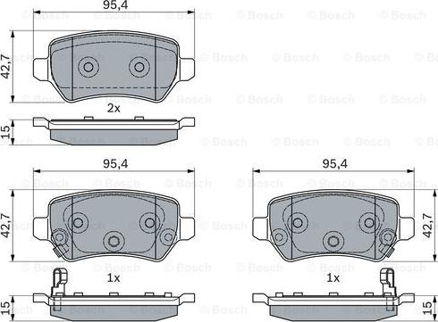 BOSCH 0 986 494 954 - Kit de plaquettes de frein, frein à disque cwaw.fr