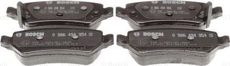 BOSCH 0 986 494 954 - Kit de plaquettes de frein, frein à disque cwaw.fr