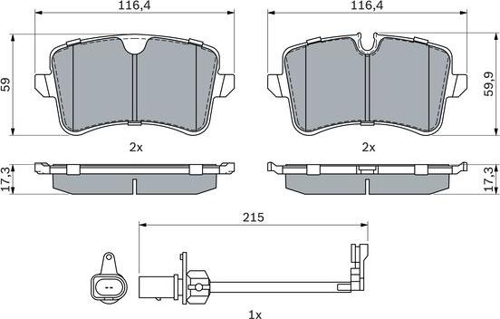 BOSCH 0 986 494 916 - Kit de plaquettes de frein, frein à disque cwaw.fr