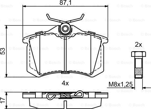 BOSCH 0 986 494 923 - Kit de plaquettes de frein, frein à disque cwaw.fr