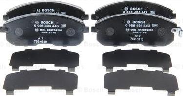 BOSCH 0 986 494 443 - Kit de plaquettes de frein, frein à disque cwaw.fr