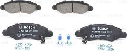 BOSCH 0 986 494 458 - Kit de plaquettes de frein, frein à disque cwaw.fr