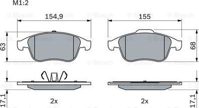 BOSCH 0 986 494 401 - Kit de plaquettes de frein, frein à disque cwaw.fr