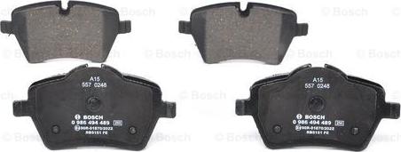 BOSCH 0 986 494 489 - Kit de plaquettes de frein, frein à disque cwaw.fr