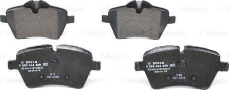 BOSCH 0 986 494 489 - Kit de plaquettes de frein, frein à disque cwaw.fr