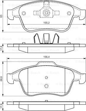 BOSCH 0 986 494 556 - Kit de plaquettes de frein, frein à disque cwaw.fr