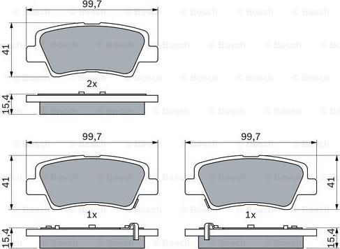 BOSCH 0 986 494 557 - Kit de plaquettes de frein, frein à disque cwaw.fr