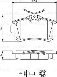 BOSCH 0 986 494 515 - Kit de plaquettes de frein, frein à disque cwaw.fr