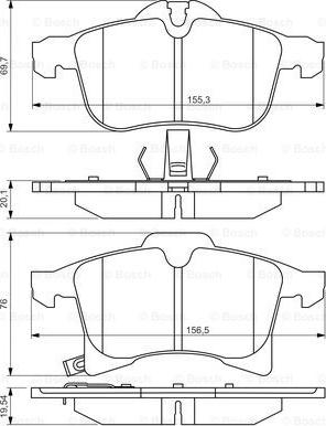 BOSCH 0 986 494 513 - Kit de plaquettes de frein, frein à disque cwaw.fr