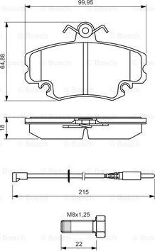 BOSCH 0 986 494 522 - Kit de plaquettes de frein, frein à disque cwaw.fr